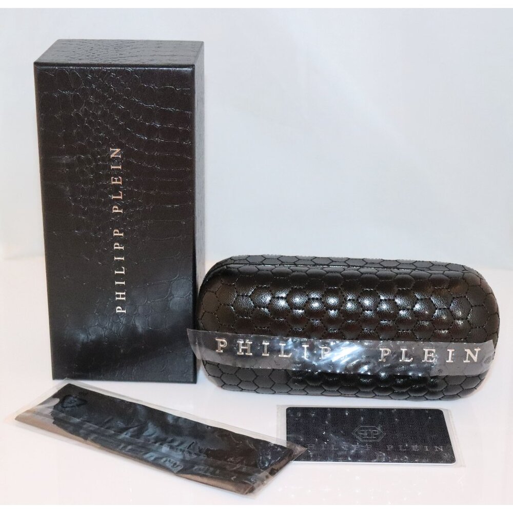 New Philipp Plein Sunglasses Eyeglasses Case Black Hard Clam Shell